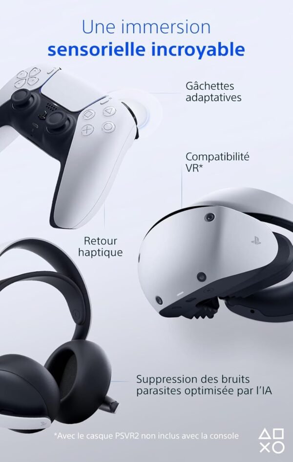 Playstation Sony, 5 Édition Standard, PS5 avec 1 Manette Sans Fil DualSense, Couleur : Blanche – Image 2