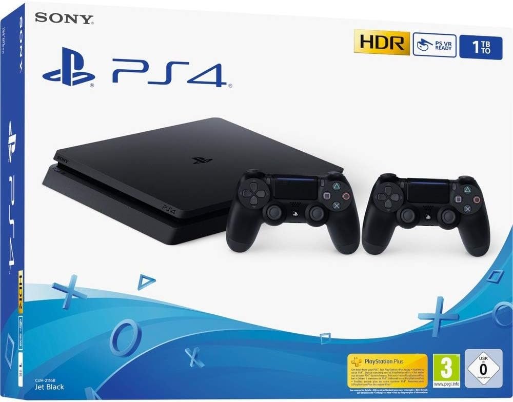 Playstation 4 (PS4) – Console Slim 1TB + 2 Controles Dual Shock 4 – Nouveau chassis F